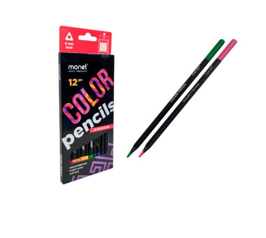 Qutidagi 12 dona MONET HOLOGRAPHIC BLACK rangli qalamlar 2PN004 sotib olish