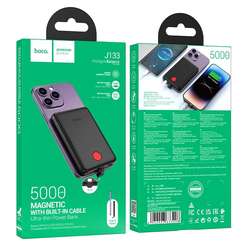 Hoco 5000mAh J133 Lightning qora tashqi akkumulyatori - rasm №5 Hoco 5000mAh J133 Lightning qora tashqi akkumulyatori onlayn