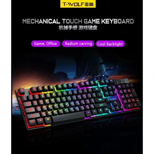 T-Wolf T 20 USB Black klaviaturasi O'zbekistonda