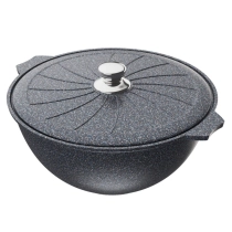 Palov uchun qozon "orzu" metall qopqoqli granit 7 l granit kulrang sotib olish