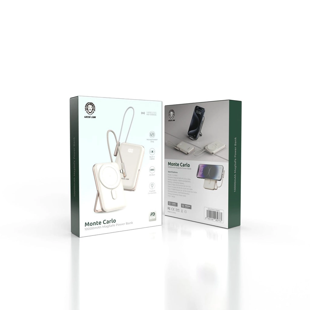 Внешний аккумулятор Green Lion Monte Carlo MagSafe 10000mAh золотистый в Узбекистане