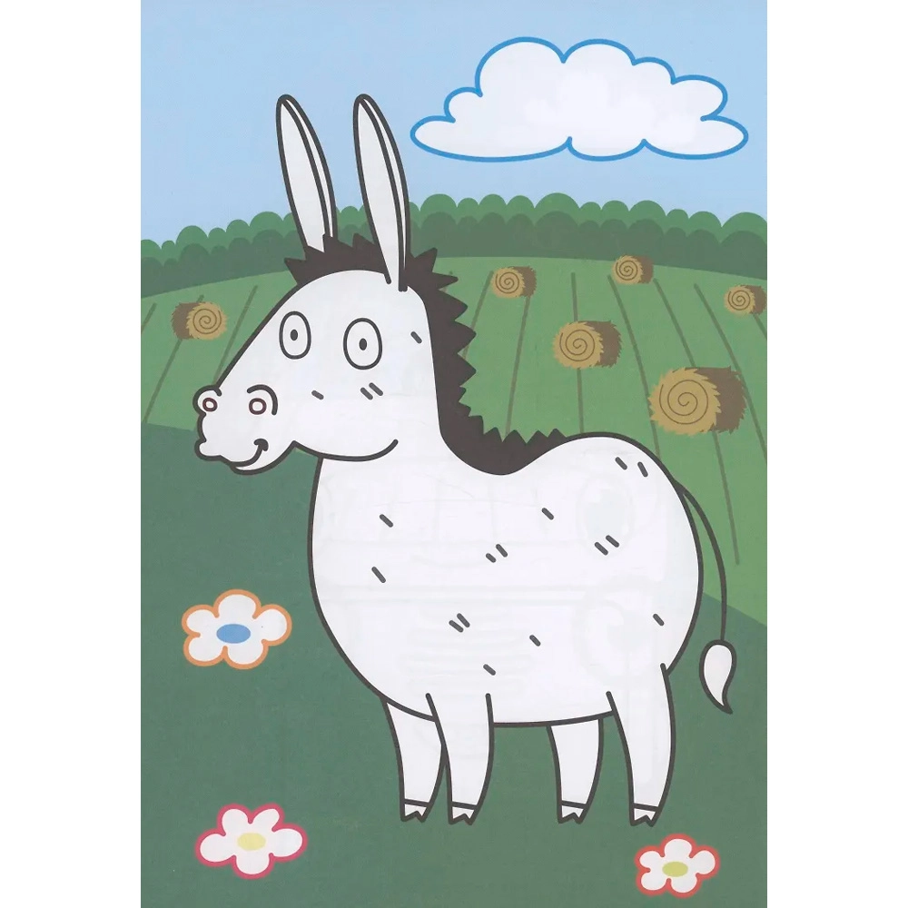 Раскраска Синий трактор. Рисуем пальчиками Весёлые истории O'zbekistonda