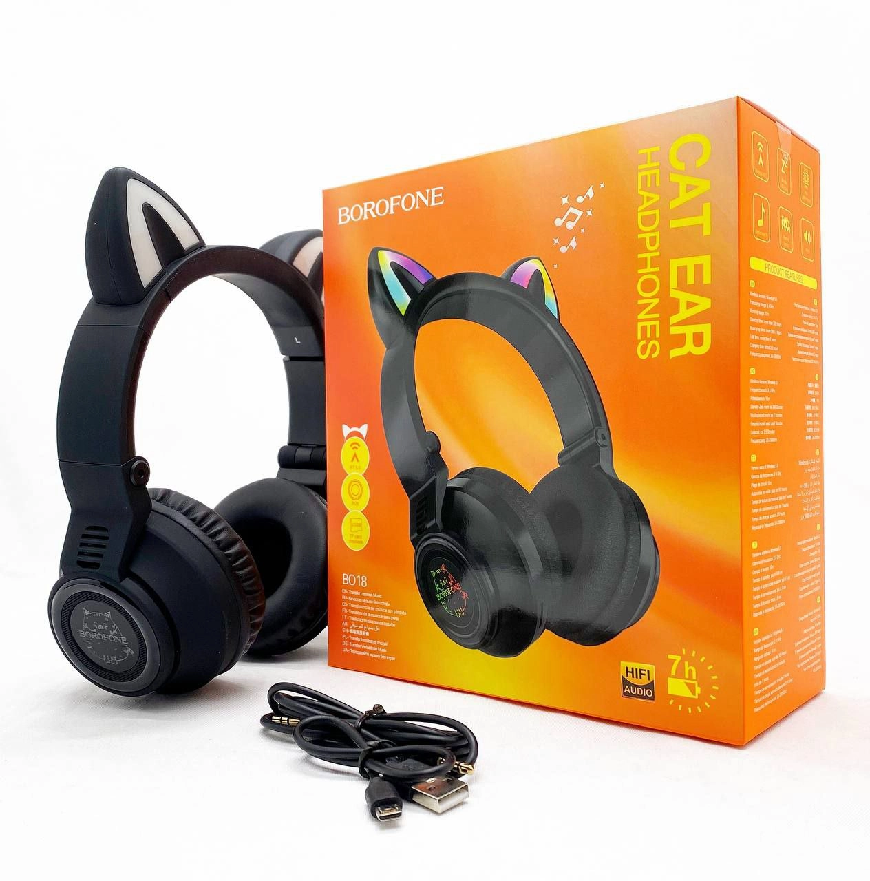 Беспроводные наушники Borofone BO18 Cat Ear черный цена