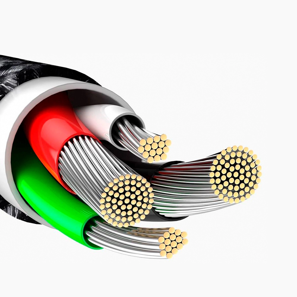 Кабель Baseus CALWJ-01 Tungsten Gold Fast Charging Data Cable USB - Lightning 2.4A 1m черный рассрочка