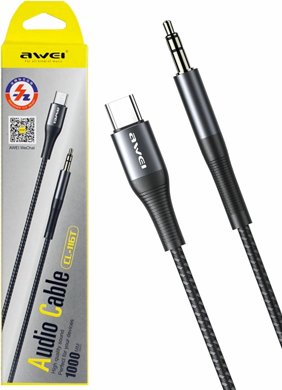 AWEI CL-116L Type-C+AUX adapteri sotib olish