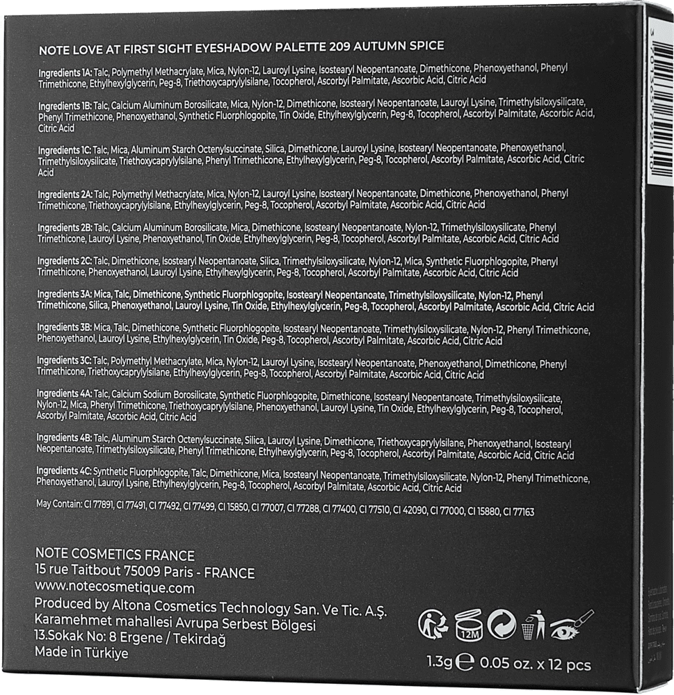 Палетка теней для век NOTE LOVE AT FIRST SIGHT EYESHADOW PALETTE 209 онлайн