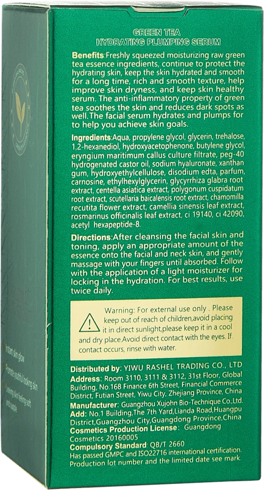 GREEN TEA HYDRATING PLUMPING SERUM yuz uchun serumi, 30 ml arzon