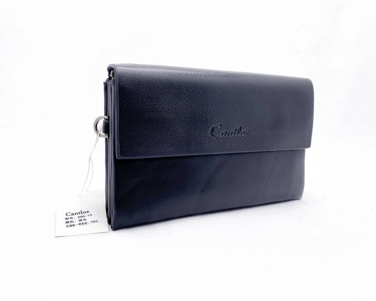 098-1S qora charm erkaklar qo'l sumkasi sotib olish