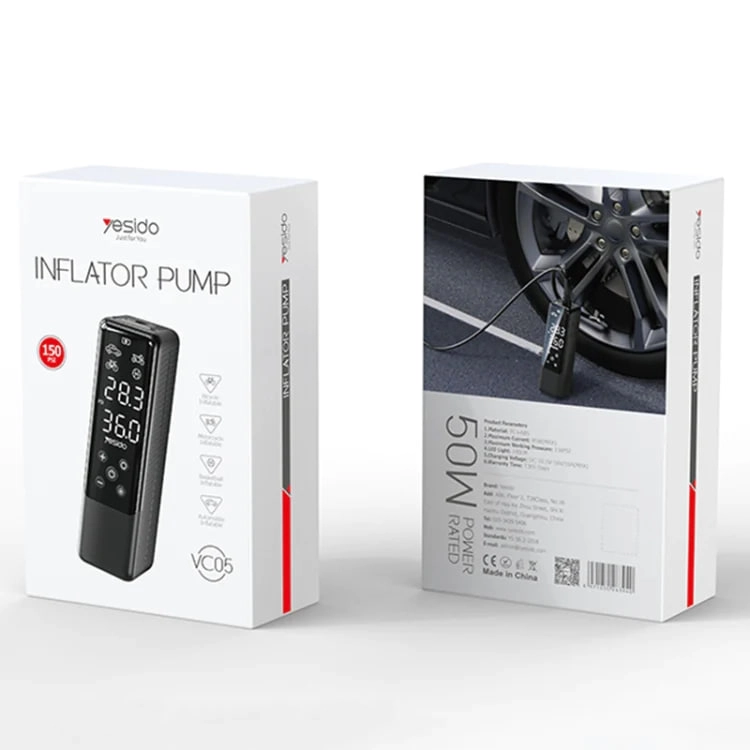 Насос автомобильный Yesido VC05 Portable Wired Car Mini Inflator Pump недорого