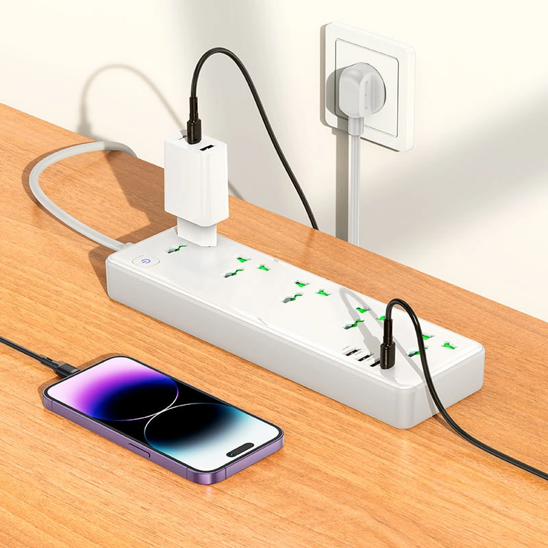 Hoco AC13A 5 sockets EU White uzaytirgichi bo'lib to'lash