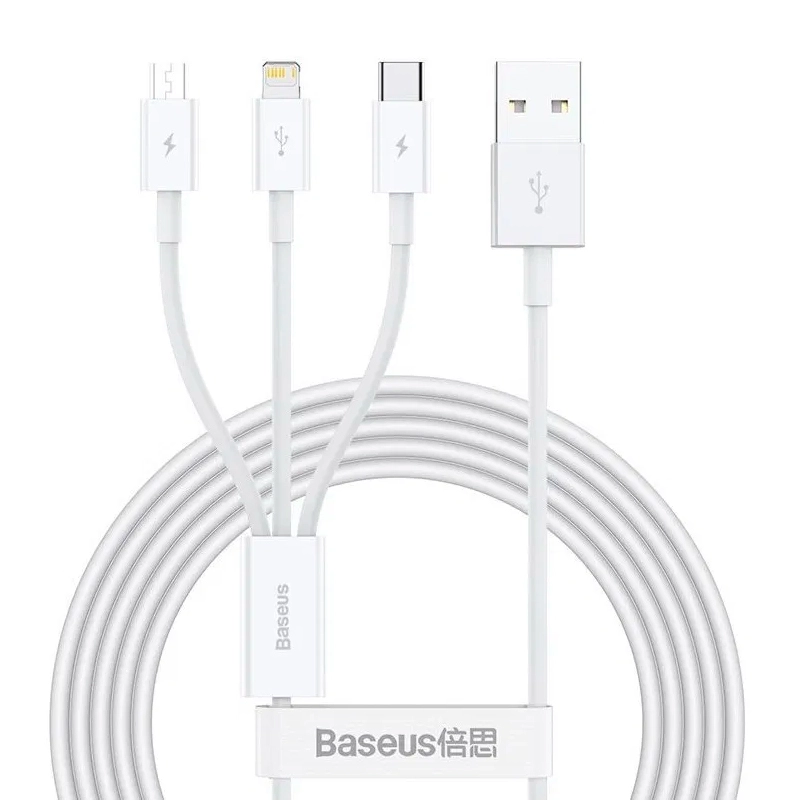 Baseus 3 in1 Fast Charging Cable 1.5m oq kabeli arzon