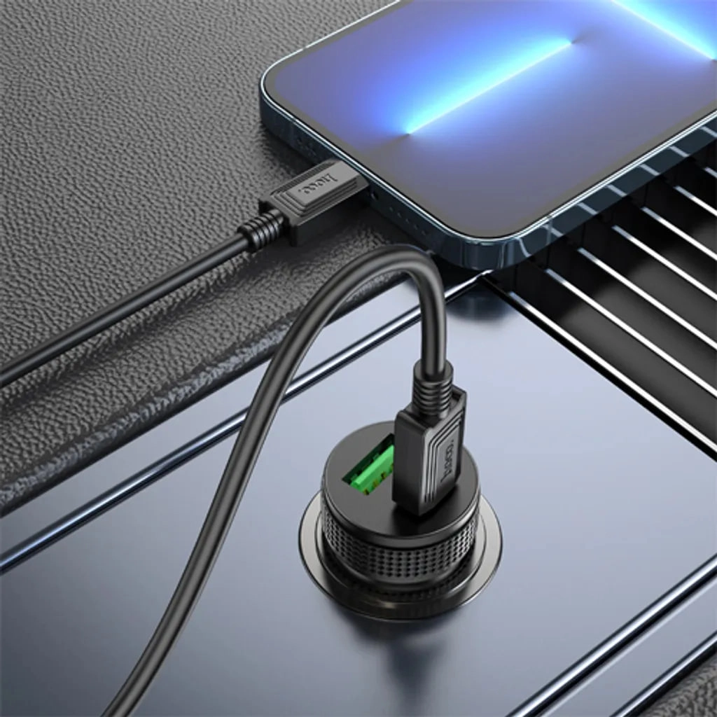 Автомобильная зарядка Hoco Z49B USB-C to Lightning 1м Чёрный недорого