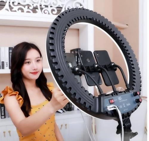 Кольцевая лампа 36 см RGB HQ-14N + штатив рассрочка