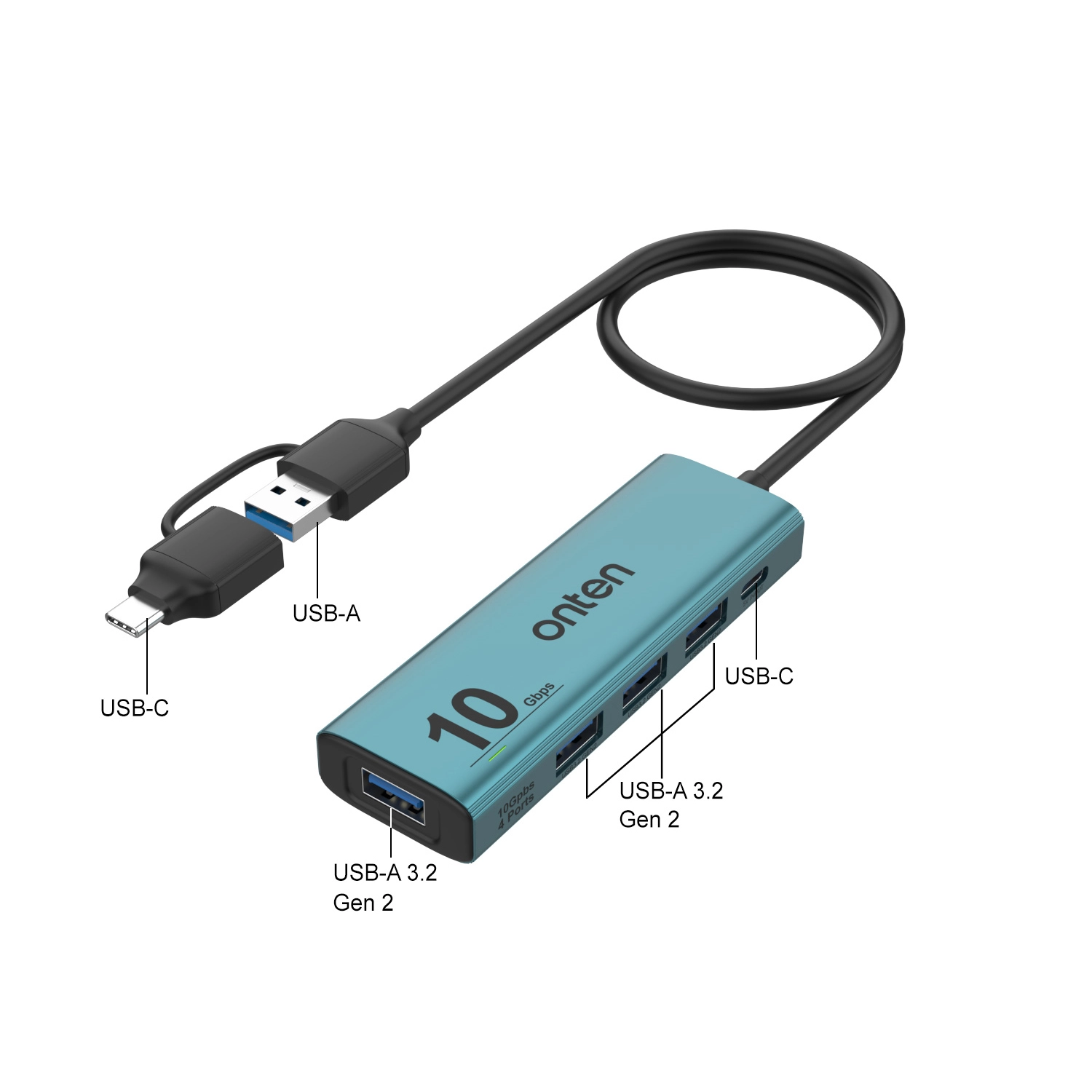 USB Hub Onten OTN-UCA611+ 5-in-2  USB-konsentratori onlayn