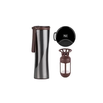 Xiaomi Kiss Kiss Fish Moka Smart Cup OLED kulrang termo-krujkasi, 430 ml arzon