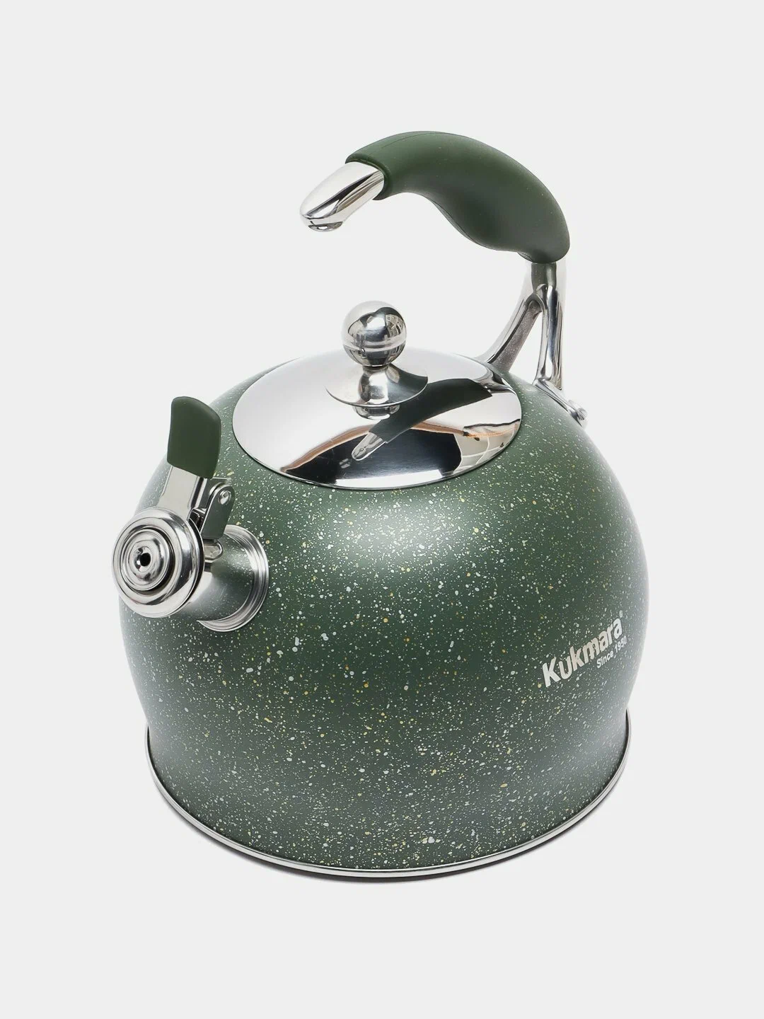 Чайник Kukmara из нержавеющей стали 3 л, со свистком, с силиконовой ручкой (ч-03) недорого
