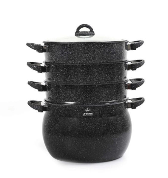 Life Smile (24 sm, qoplamali) parovarka/mantiqasqoni Black - rasm №4 Life Smile (24 sm, qoplamali) parovarka/mantiqasqoni Black O'zbekistonda