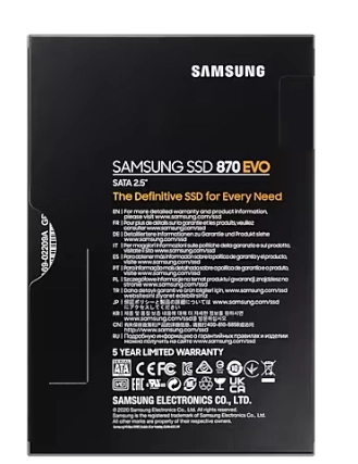 Samsung 870 EVO 2TB 2.5" SSD qattiq diski yetkazib berish