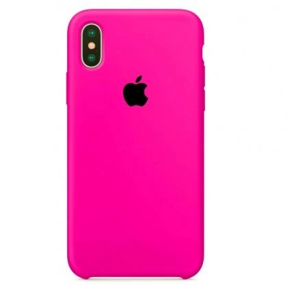 Чехол Silicone Case для iPhone X/XS, неоново розовый купить