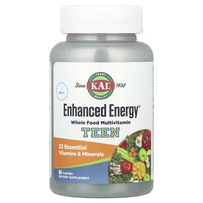 KAL, Enhanced Energy®, multivitamin qo'shimchasi o'smirlar uchun, 60 ta o'simlik tabletkalar (74810) sotib olish