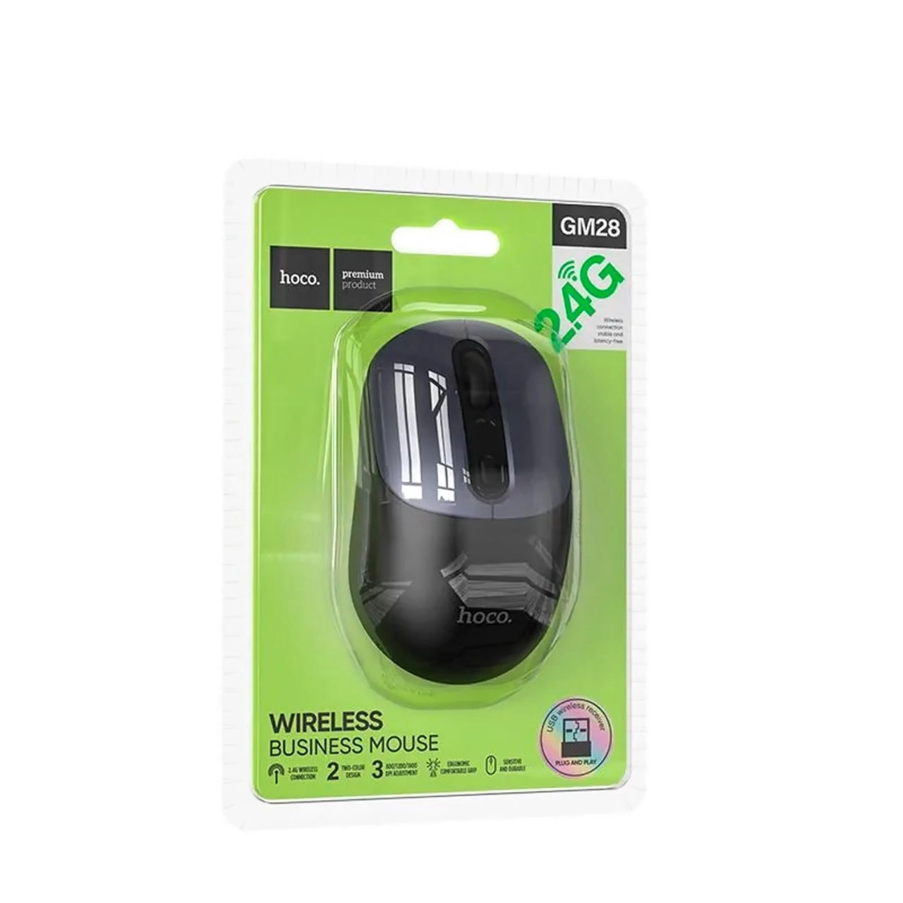 HOCO GM28 qora simsiz sichqonchasi onlayn