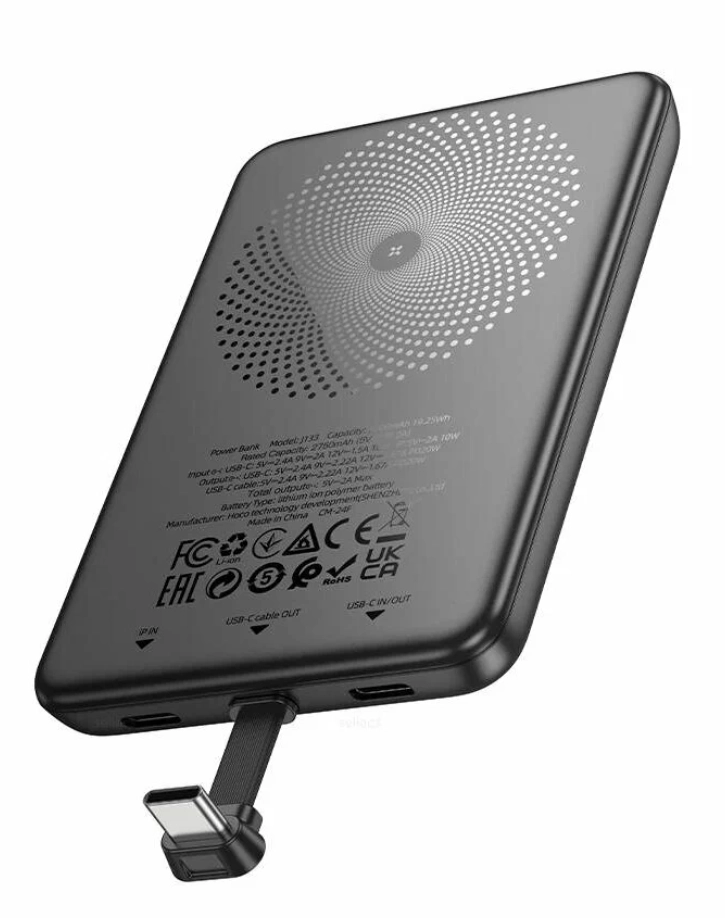 Hoco 5000mAh J133 Type-C qora tashqi akkumulyatori O'zbekistonda