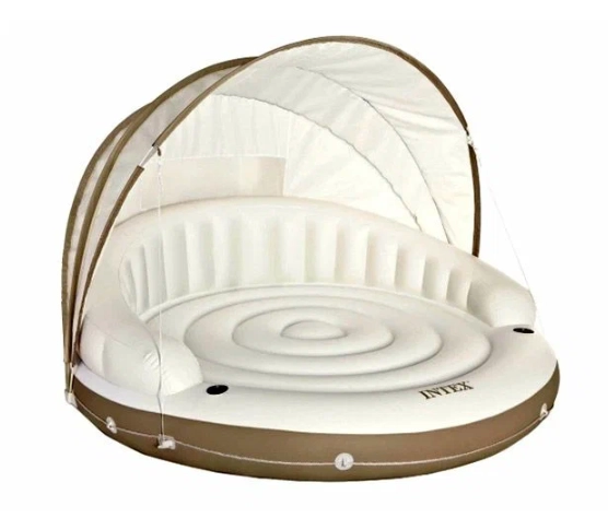 Надувной круг-шезлонг с навесом Intex 58292 купить