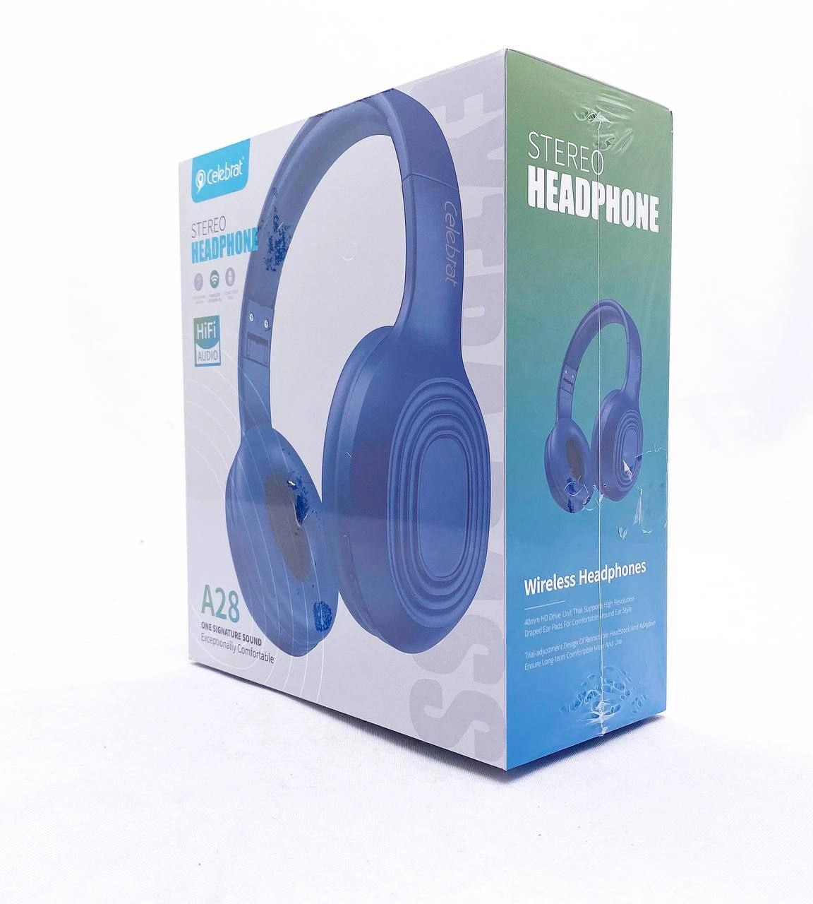 Беспроводные наушники Wireless headphones Celebrat A28 синий в Узбекистане