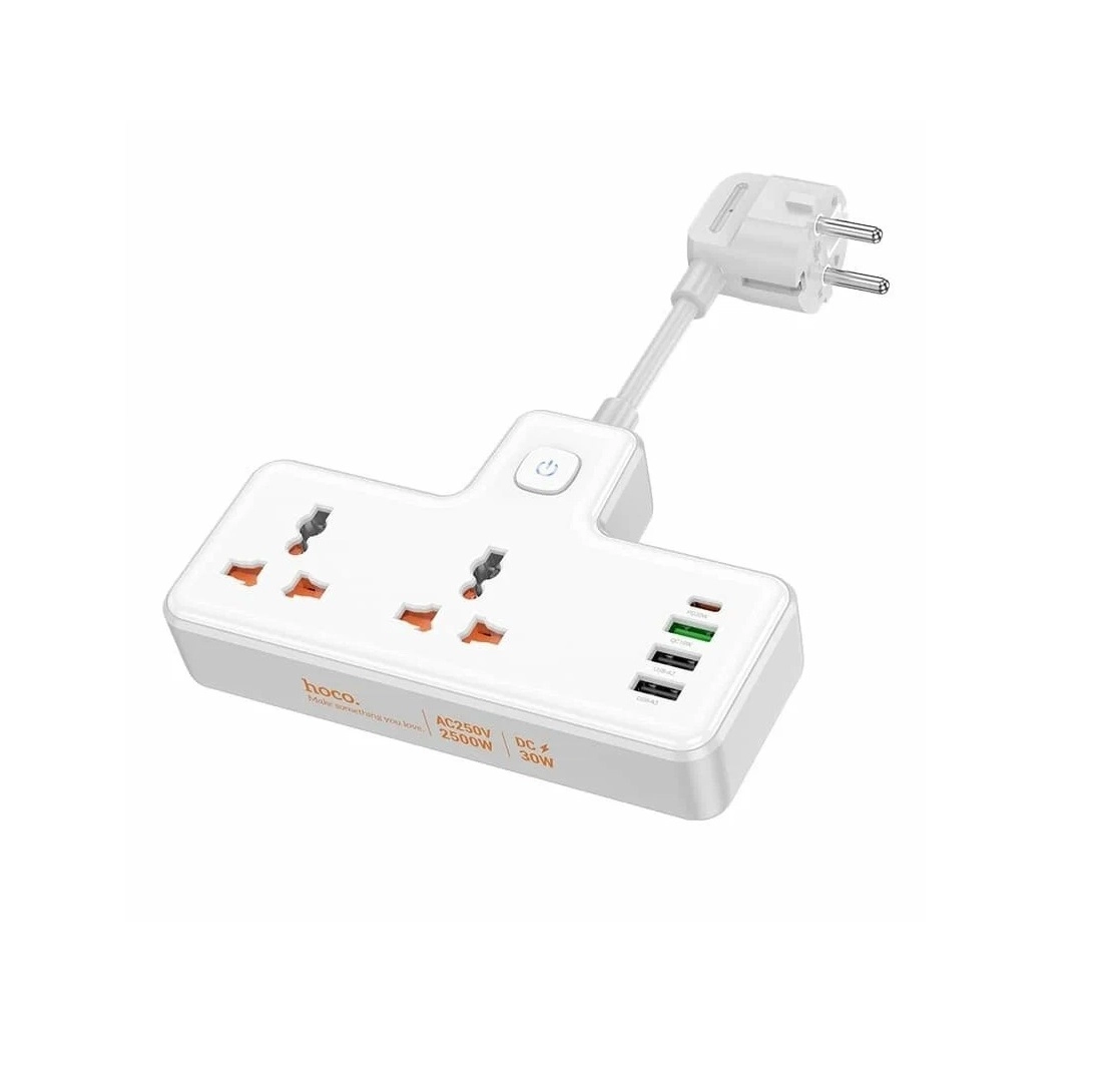 Удлинитель Hoco pilot AC12A 2500w/30w белый купить