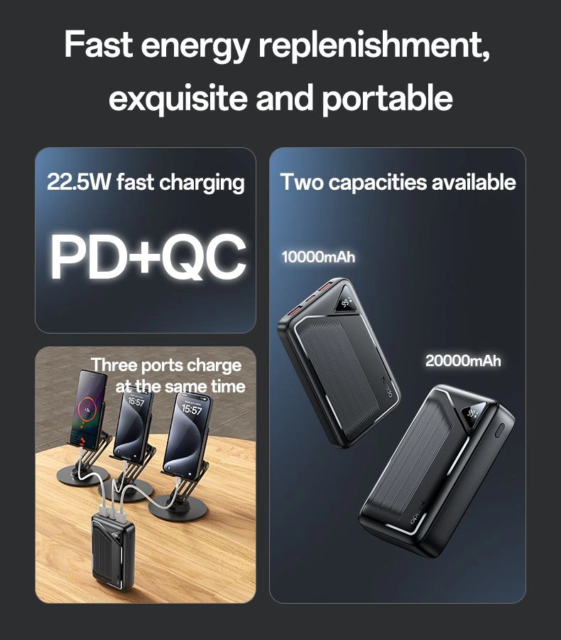 Yesido Power Bank YP82 10000mAh/22.5w zaryadlovchi tashqi akkumulyatori arzon