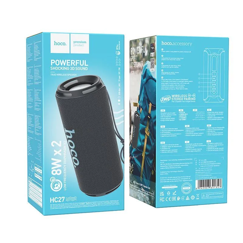 Беспроводная Bluetooth колонка Hoco HC27 серый недорого