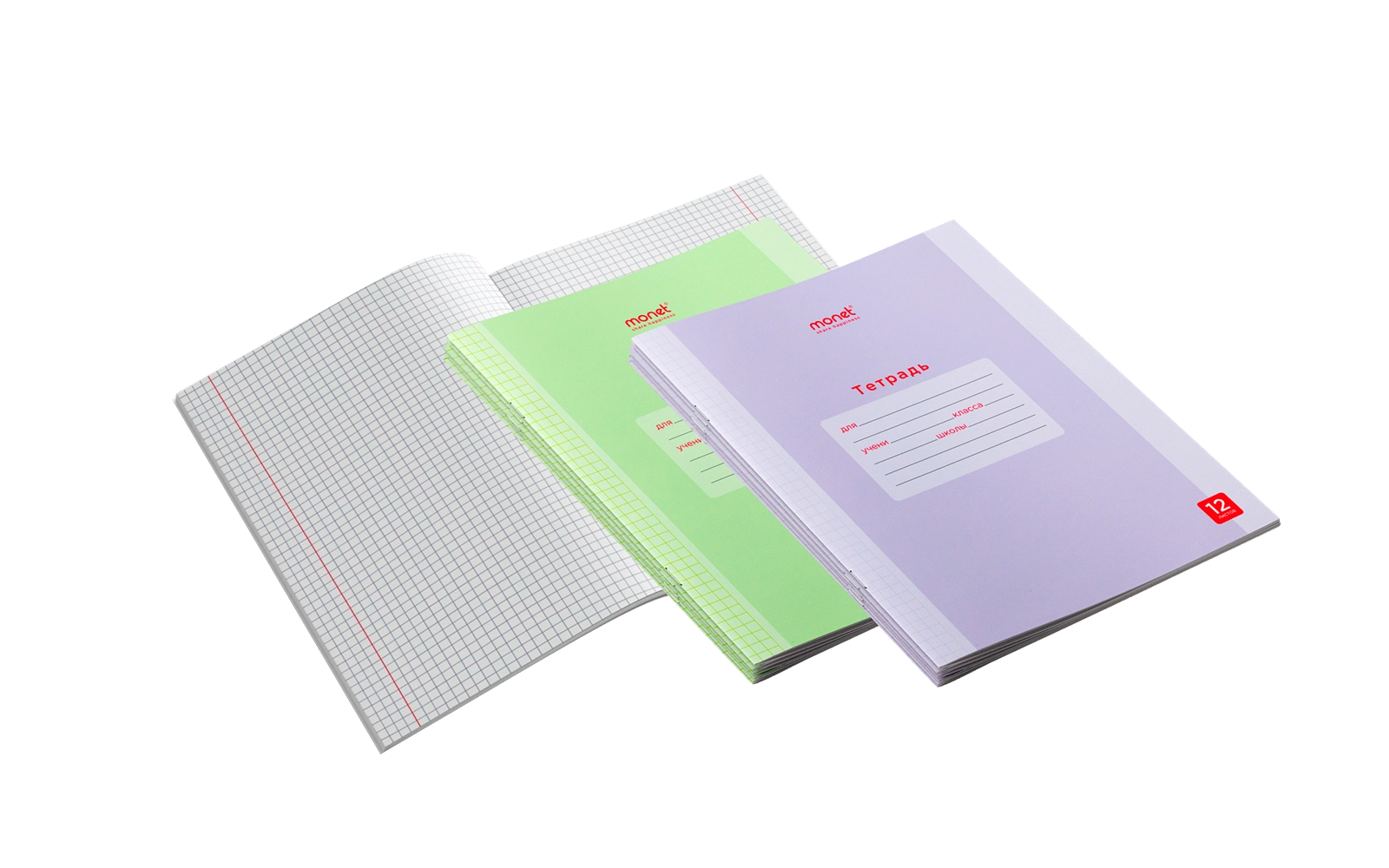 Тетрадь "Monet" с картонной обложкой 12 листов в клетку 2SNB003 купить