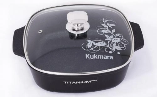 Kukmara "Titanium Pro" kvadrat kastryul-qo‘rasi, 4 l (Black, Green) bo'lib to'lash