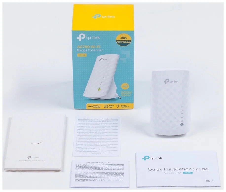 Wi-Fi усилитель сигнала (репитер) TP-LINK RE200 рассрочка
