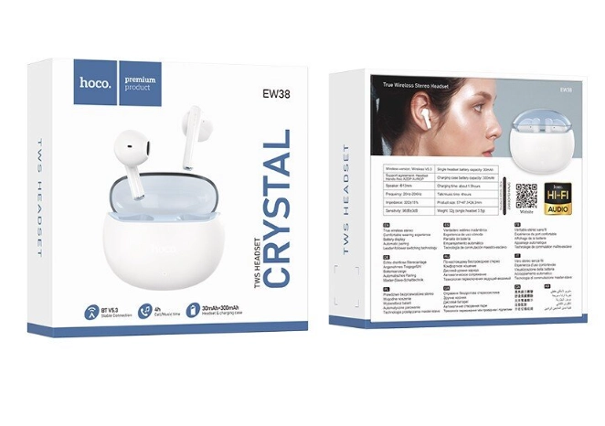 Беспроводные наушники Hoco EW38 белые онлайн