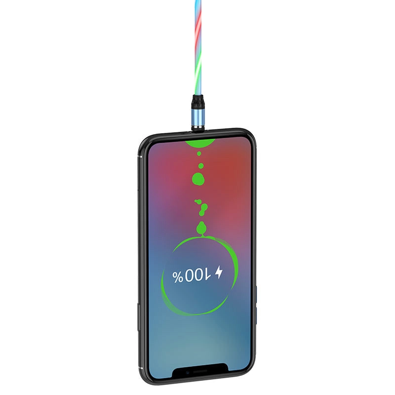 Кабель U90 USB to Micro-USB 1м magnetic, RGB Led недорого