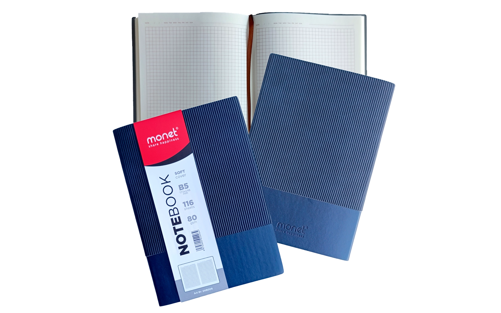 Блокнот Monet, формат B5, клетка, 116 страниц 80gsm 2NB006 (1/63) купить