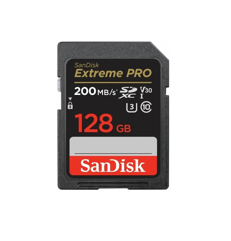 SanDisk Extreme Pro SDXC UHS-I Class 10 V30 200MB/s 128GB xotira kartasi sotib olish