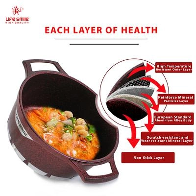 Набор кухонной посуды Lifesmile (чёрный, серый, бардовый) цена