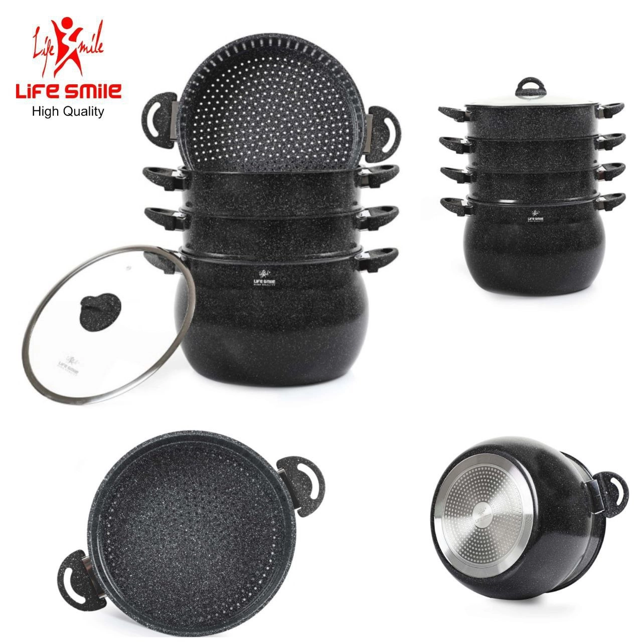 Мантоварка (пароварка) с покрытием от Life Smile (28 см) Black купить