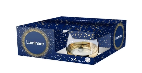 Luminarc Gold chameleon stakanlar to'plami 310 ml 4 dona (P9324) arzon