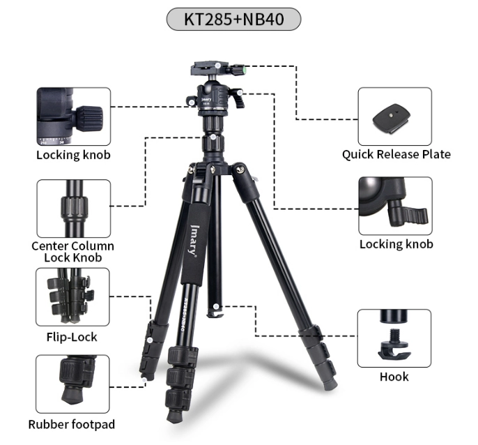 Jmary KT285+NB40 ko‘p funksiyali tripodi O'zbekistonda