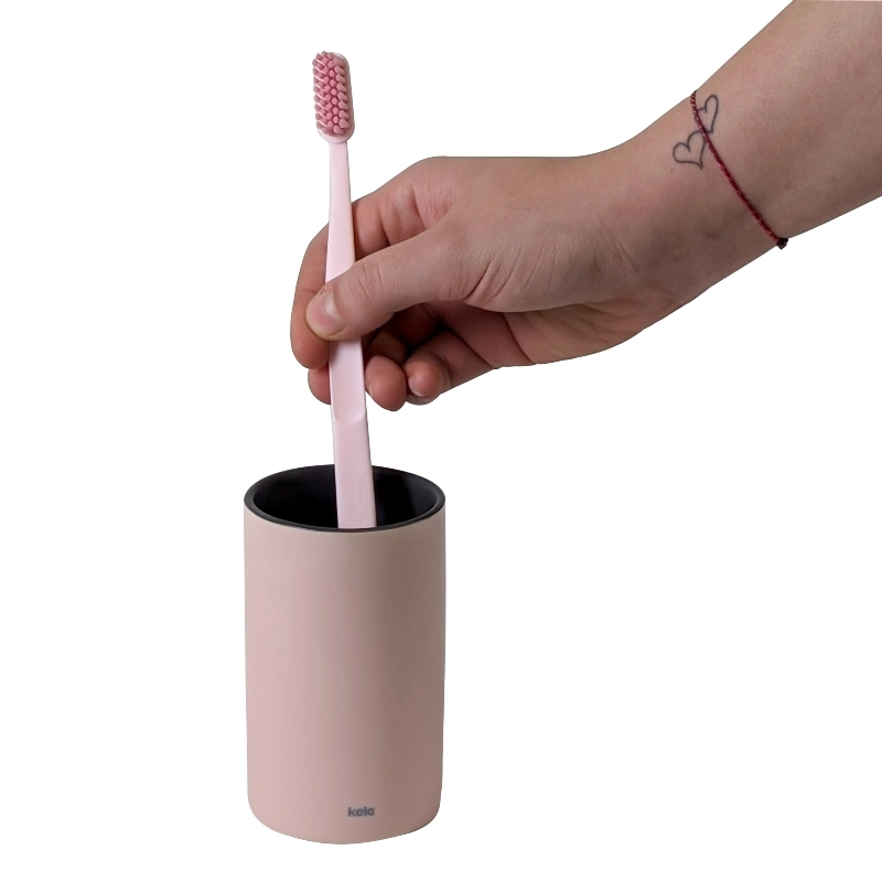 KELA Matsi tish cho'tkalari uchun stakan, och pushti rang 23714 arzon