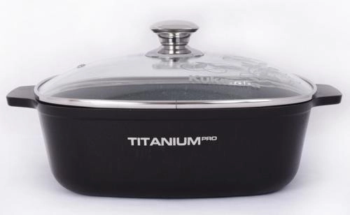 Kukmara "Titanium Pro" kvadrat kastryul-qo‘rasi, 4 l (Black, Green) onlayn