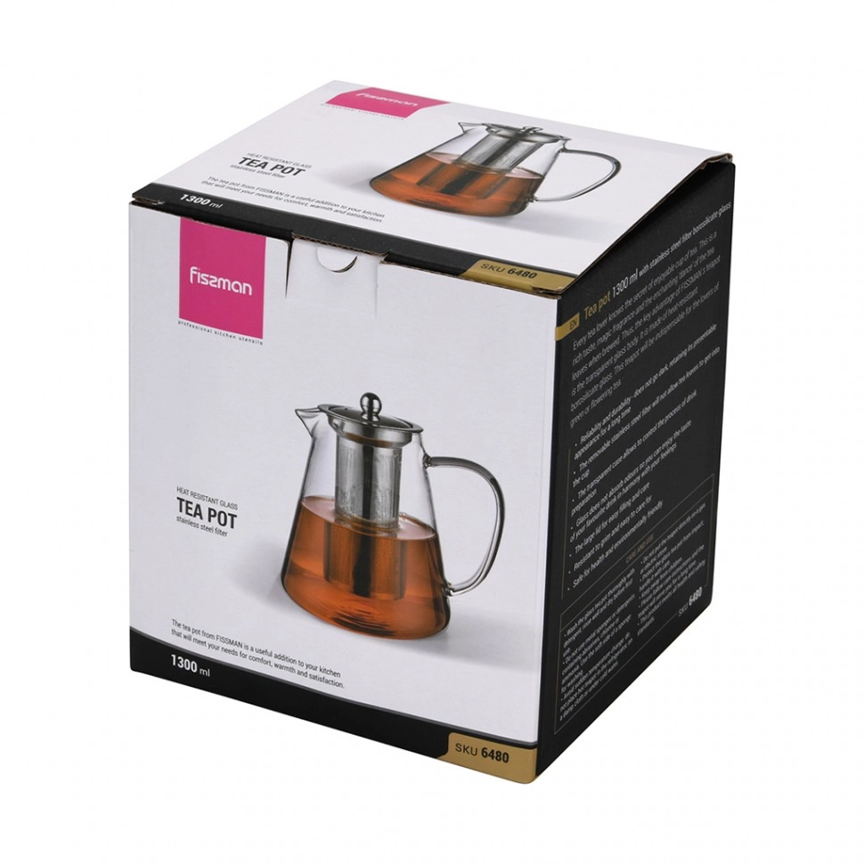 Fissman shisha filtrli issiqlikka chidamli choynagi, 1300 ml onlayn