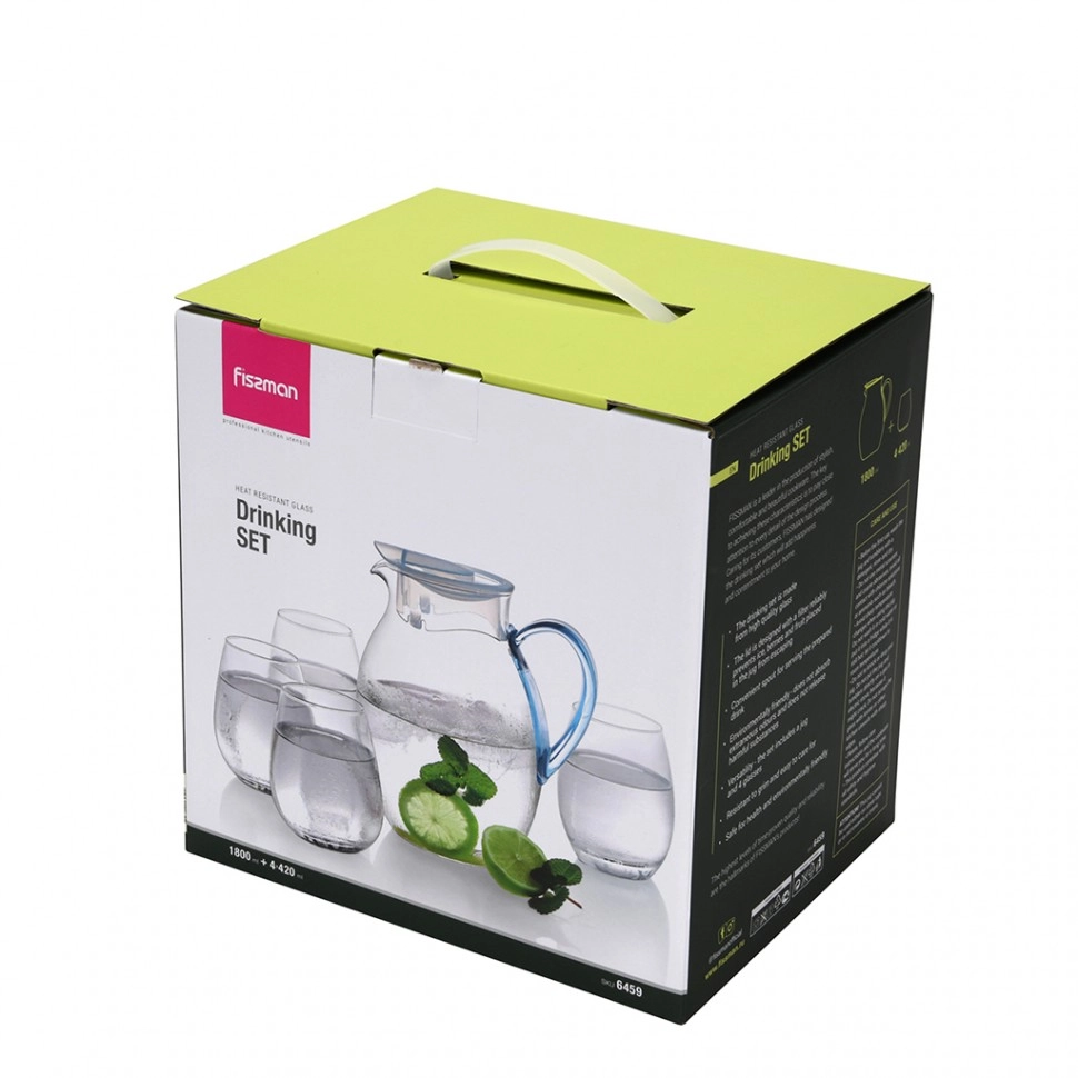 Fissman 6459 4 kishi uchun 5 ta buyumdan iborat ichimlik uchun to‘plami, shisha O'zbekistonda