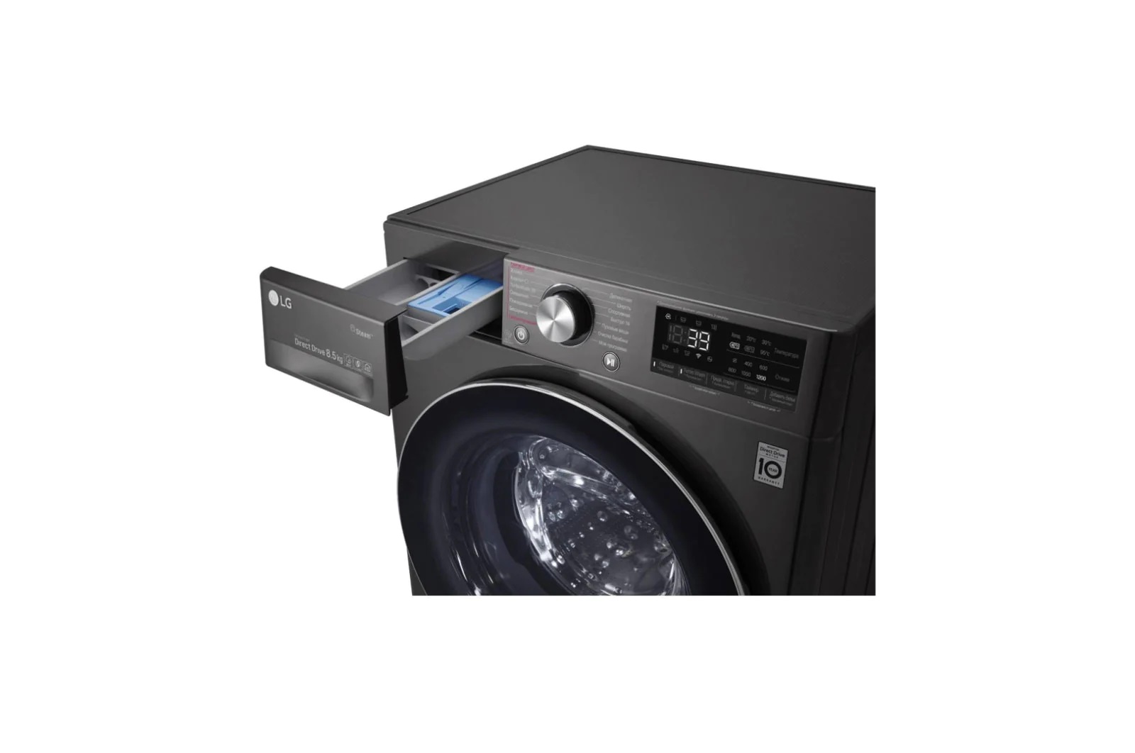 Стиральная машина LG F2V9GW9P (Серая) 8.5 Кг (Подача пара +TurboWash+Smart Diagnosis) - фото №5 Стиральная машина LG F2V9GW9P (Серая) 8.5 Кг (Подача пара +TurboWash+Smart Diagnosis) онлайн