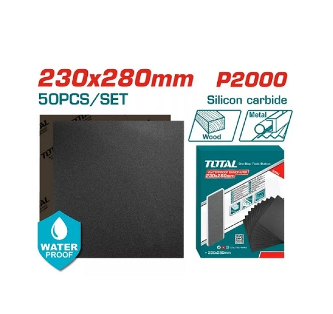 Набор водостойкой наждачной бумаги TOTAL 230x280 мм TAC200016 sotib olish