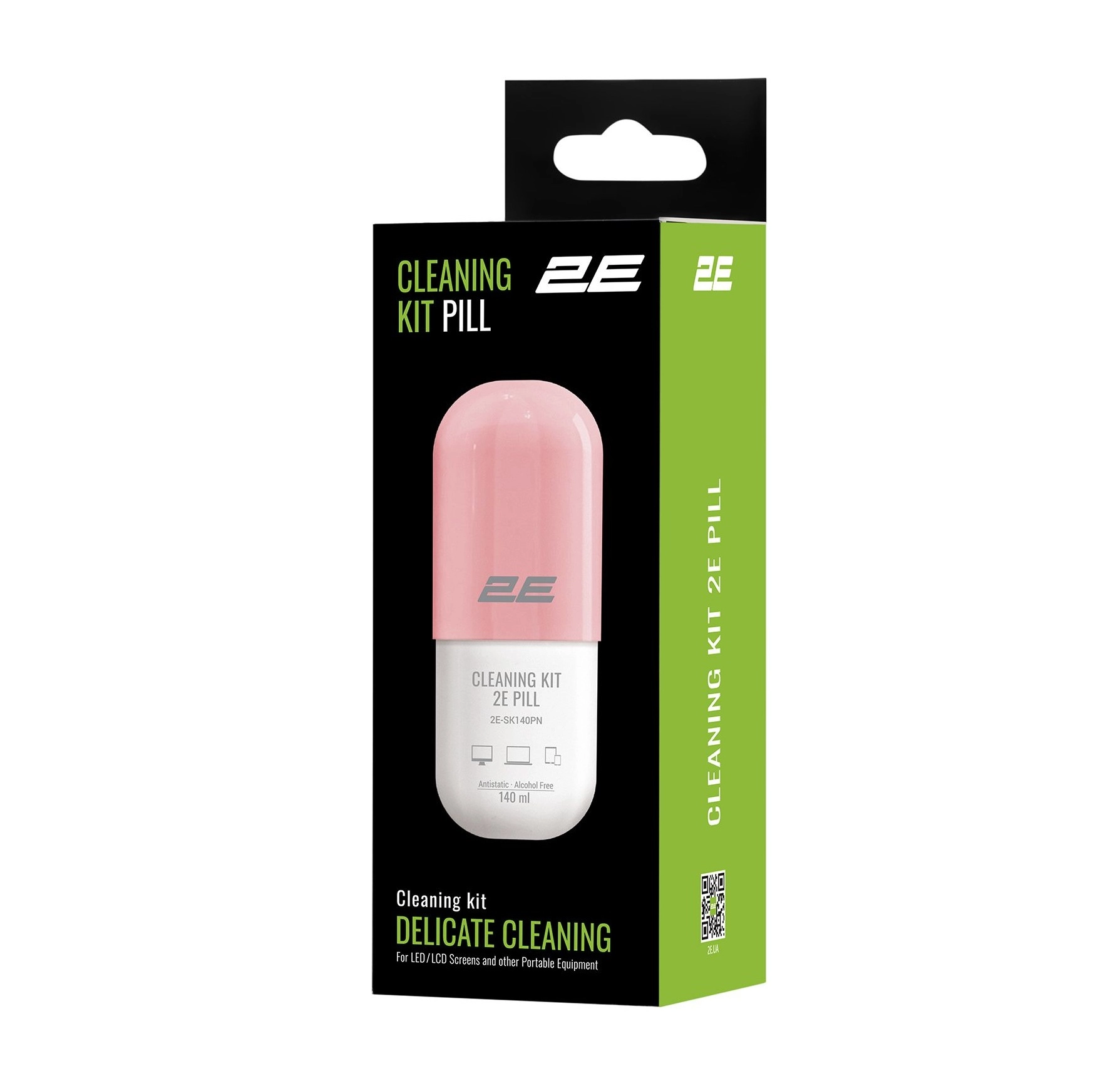 Tozalash toʻplami 2E PILL uchun ofis texnikasi (Liquid 140ml + salfetka 20sm), White-pink onlayn