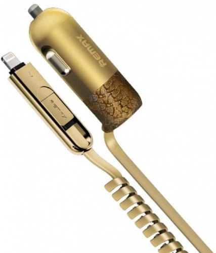 Remax Finchy 1 USB + kabel Apple 8 pin/micro USB (RCC103) avtomobilda smartfon quvvatlagichi sotib olish